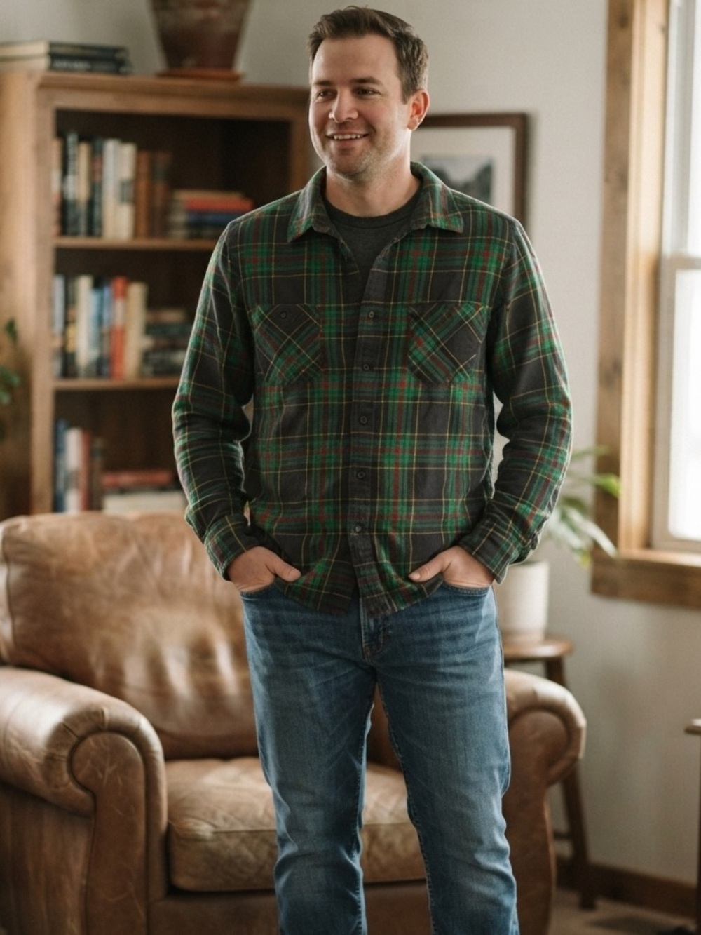 Arizona Plaid Button-Up Shirt